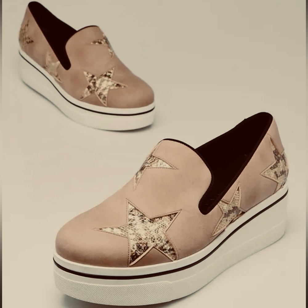 Stella McCartney Binx Glitter Star Platform Shoes Size 40